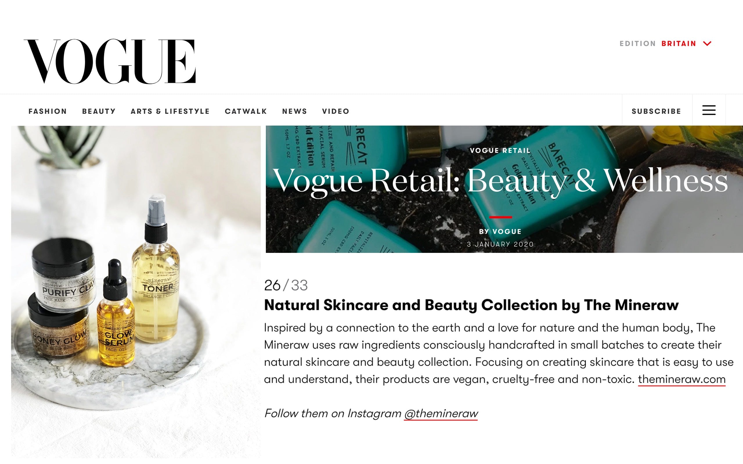 Vogue Retail: Beauty & Wellness - The Mineraw