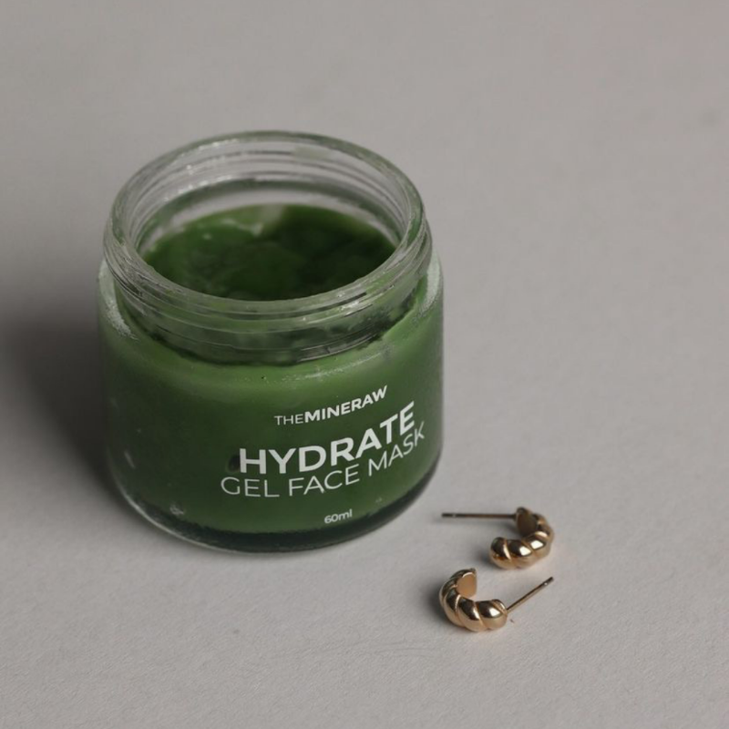 the mineraw hydrate gel face mask aloe vera green tea hyaluronic acid clean skincare malaysia natural