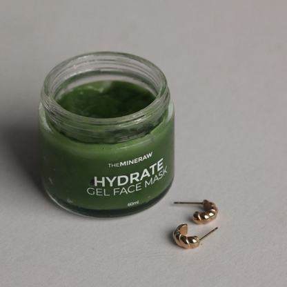 the mineraw hydrate gel face mask aloe vera green tea hyaluronic acid clean skincare malaysia natural